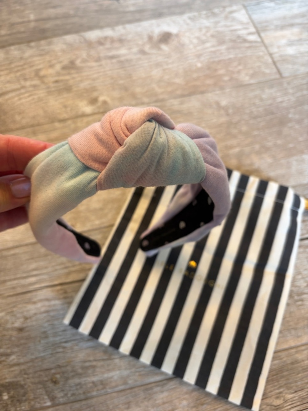 Lele Sadoughi Tie Dye Knot Headband - Pastel Pink & Mint OS LN
